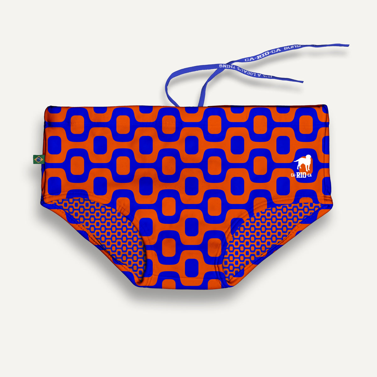CA-RIO-CA ORANGE & BLUE PAVEMENT SUNGA in Brief & Classic cut - Men's Designer Swimwear