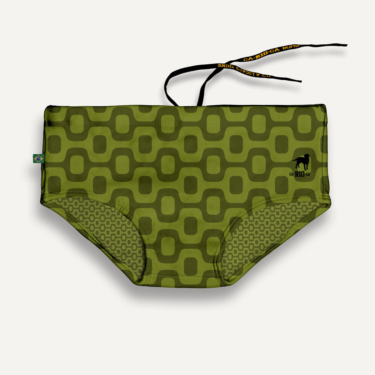 CA-RIO-CA OLIVE GREEN PAVEMENT SUNGA in Brief & Classic cut - Men's Designer Swimwear