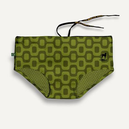 CA-RIO-CA OLIVE GREEN PAVEMENT SUNGA in Brief & Classic cut - Men's Designer Swimwear