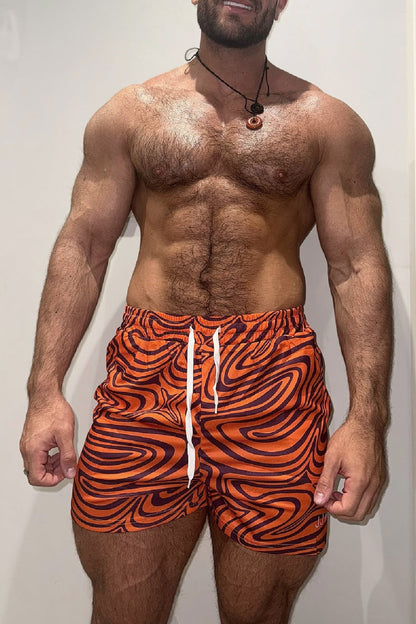 JJ Malibu Men's Quick-Dry Mesh Shorts - Groovy Orange