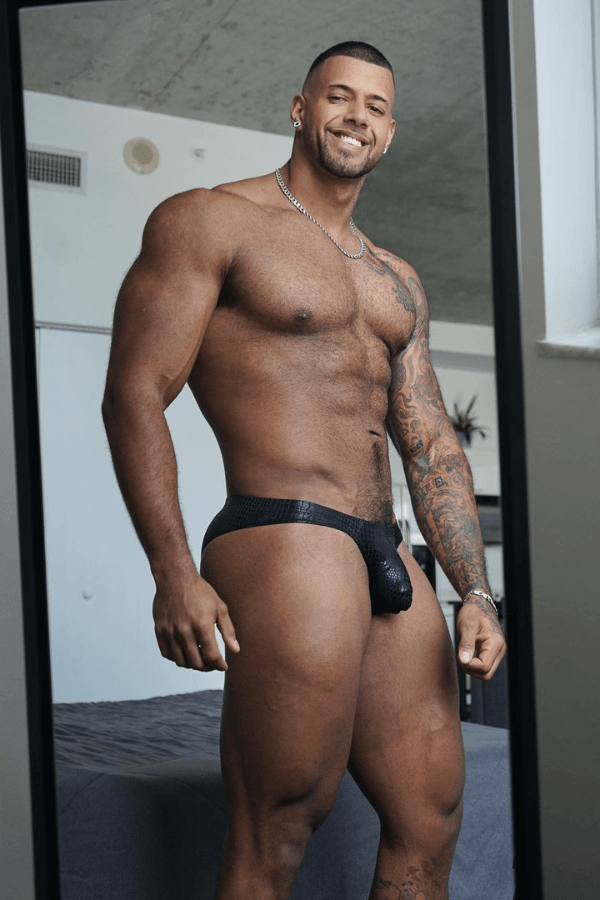 JJ Malibu Men's Metallica Brief with Bulge Pouch - Midnight Croc