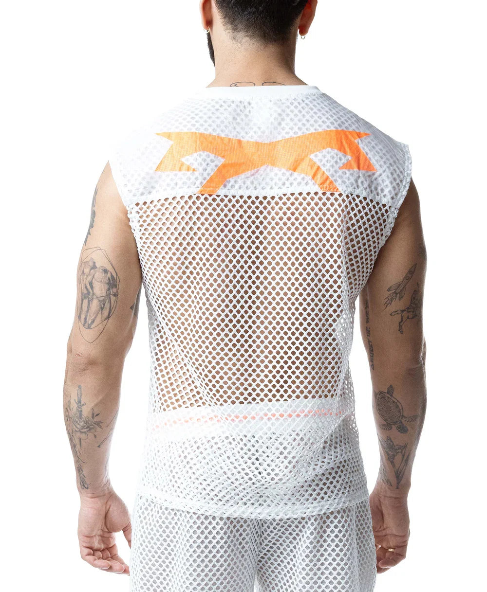 Nasty Pig Hyper Sleeveless Shirt - White/Vibrant Orange
