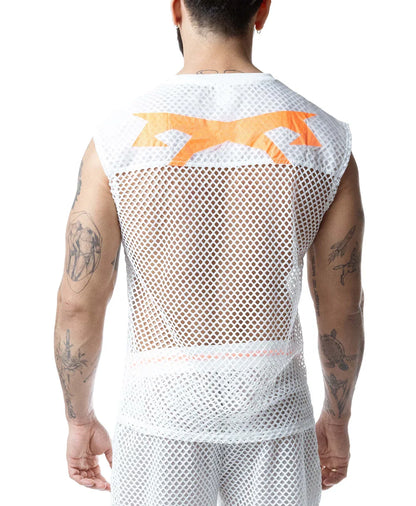 Nasty Pig Hyper Sleeveless Shirt - White/Vibrant Orange