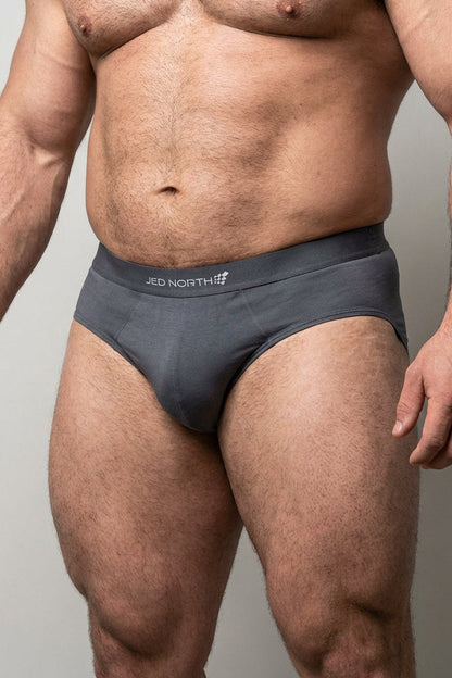 Jed North Men's Men's Athletic Seamless Briefs 2-Pack - Black & Gray