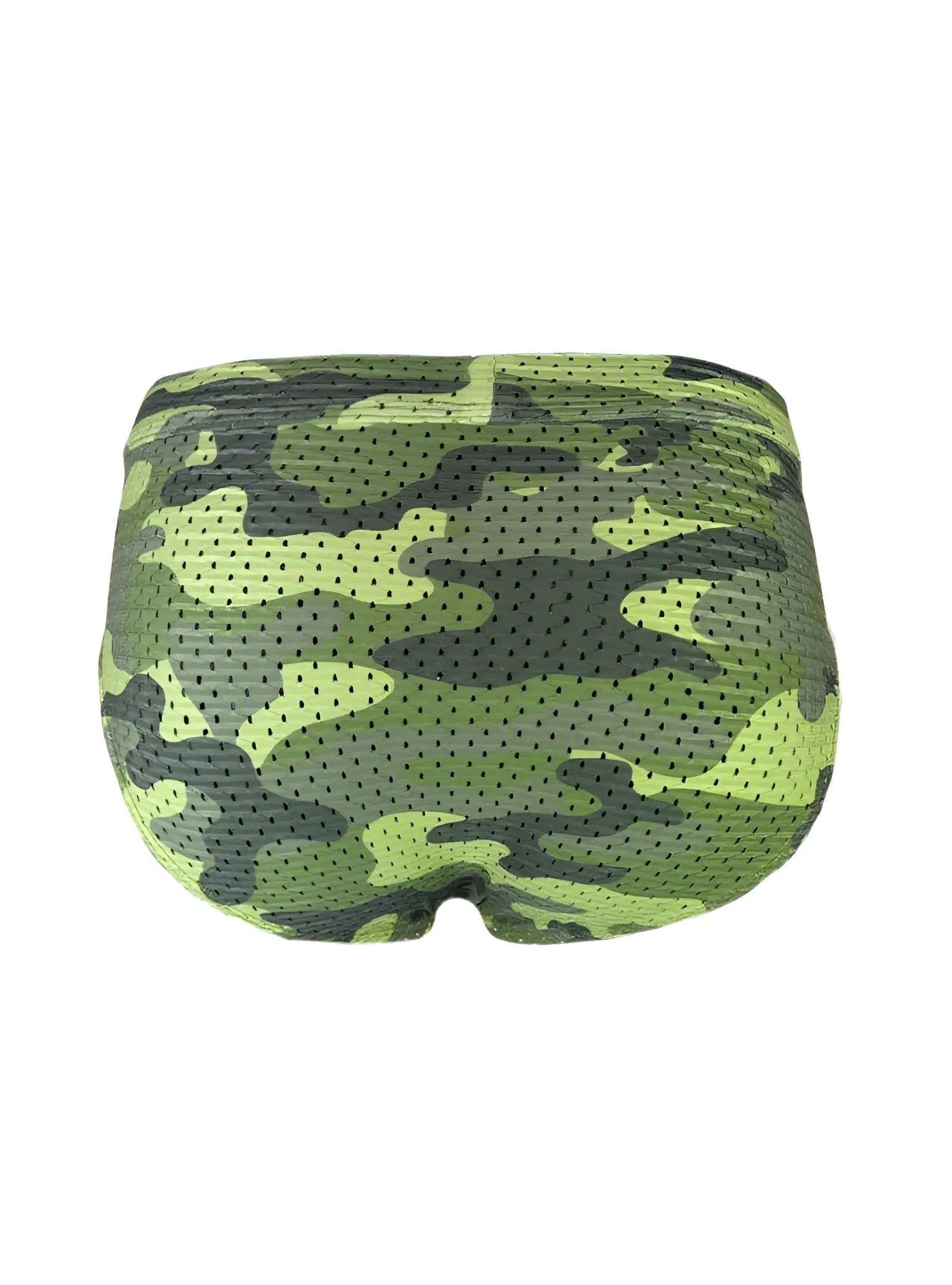 Nylux camo brief green and black camouflage patterned mesh briefs for breathable comfort and style