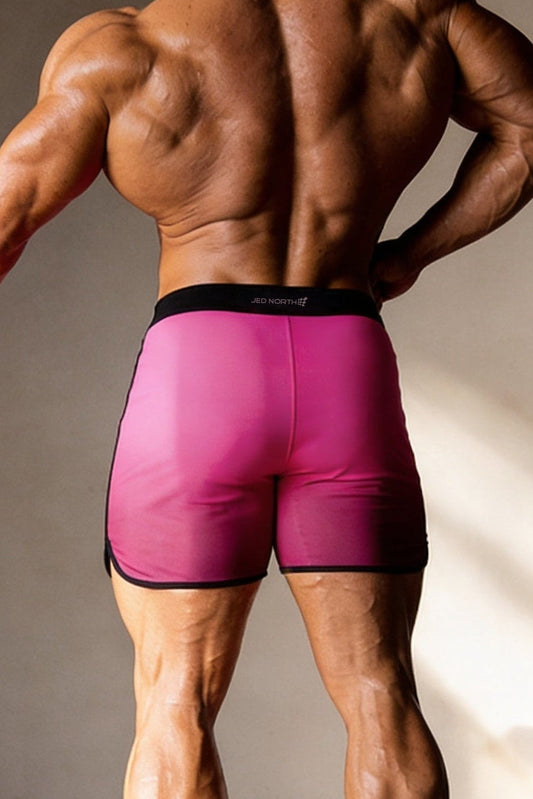 Jed North Men's Men's Physique Board Shorts  - 15" Athlete Cut - Electric Crimson
