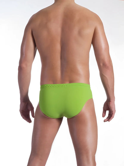 Olaf Benz BLU 1151 sport bikini swimwear in bright lime green with textured crochet trim on waistband size XL