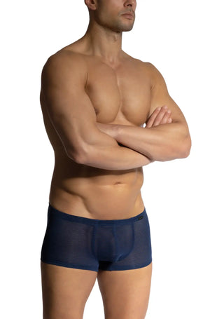 Navy blue mesh briefs olaf benz minipants showing breathable fabric and comfortable fit front view