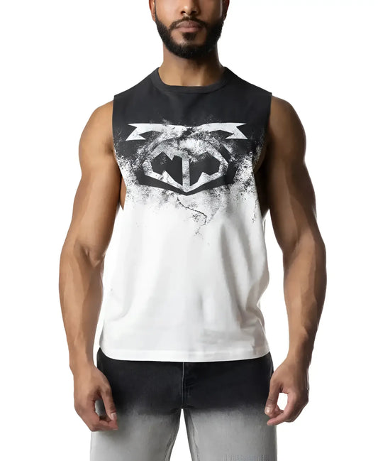 Oxidize brandmark shredder black and white distressed Batman logo sleeveless tank top breathable cotton material