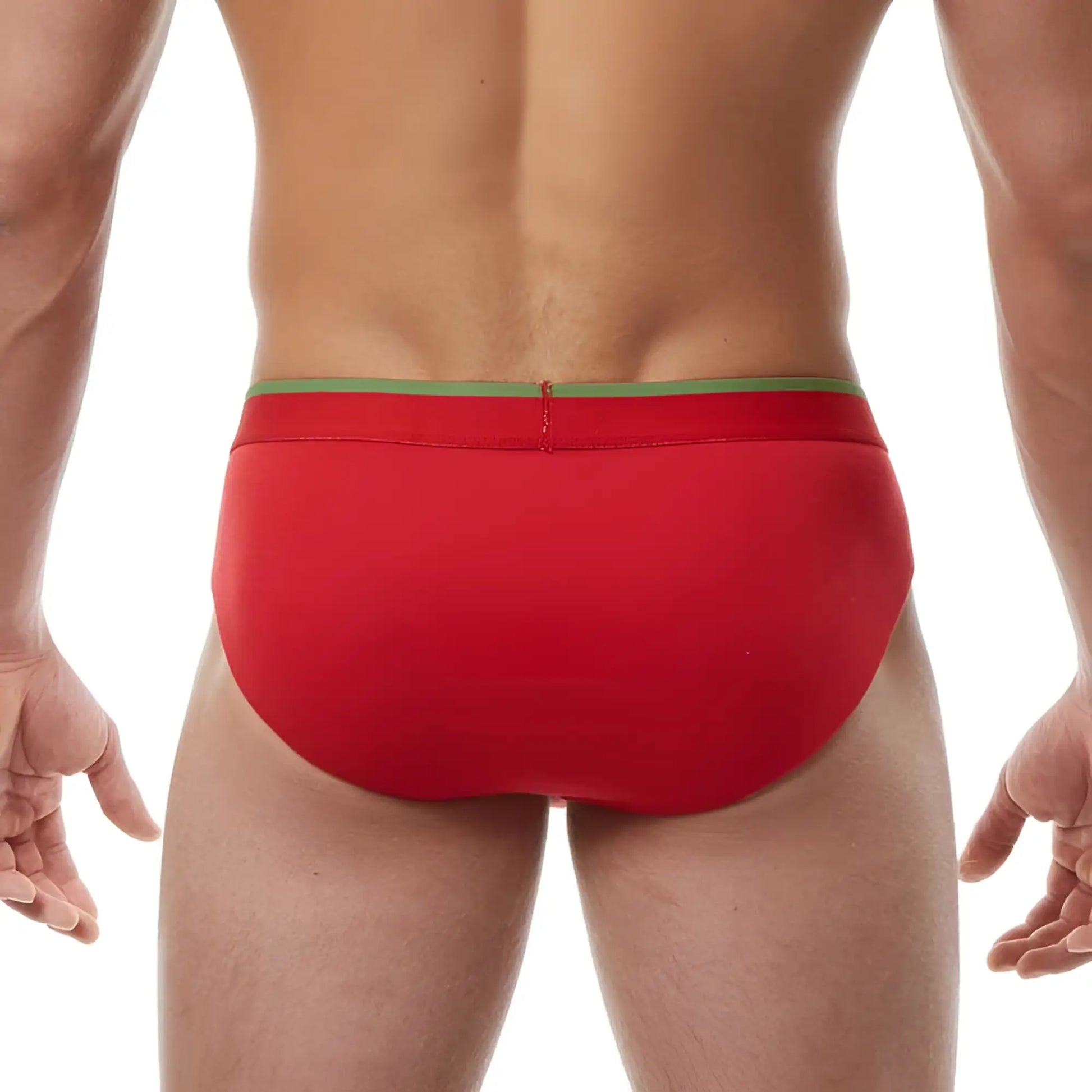 Papi heritage clasico hip brief underwear in red with a green waistband medium size from a 3 pack set
