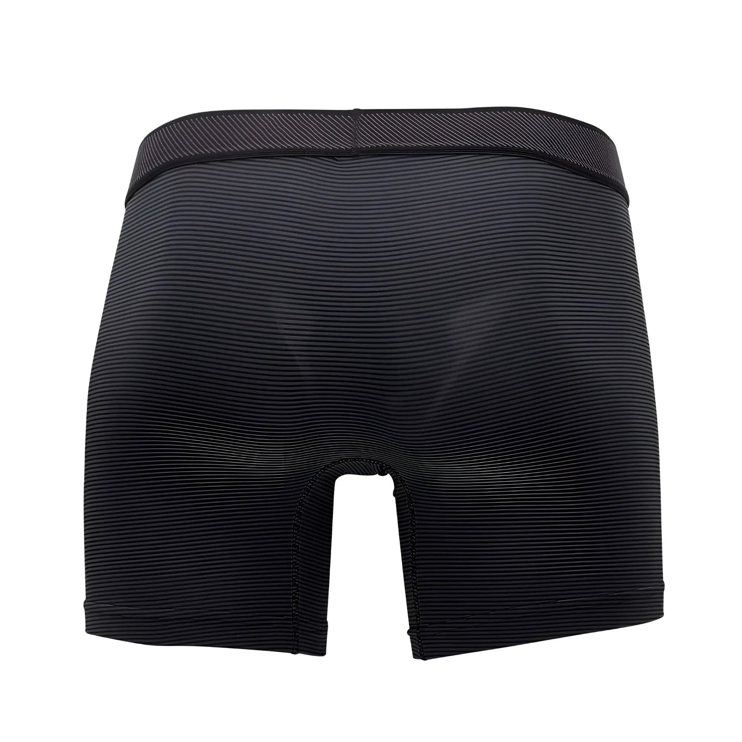 Black textured boxer briefs with a ribbed waistband from papi cool2 2pk solid boxer briefs in black and gray colors