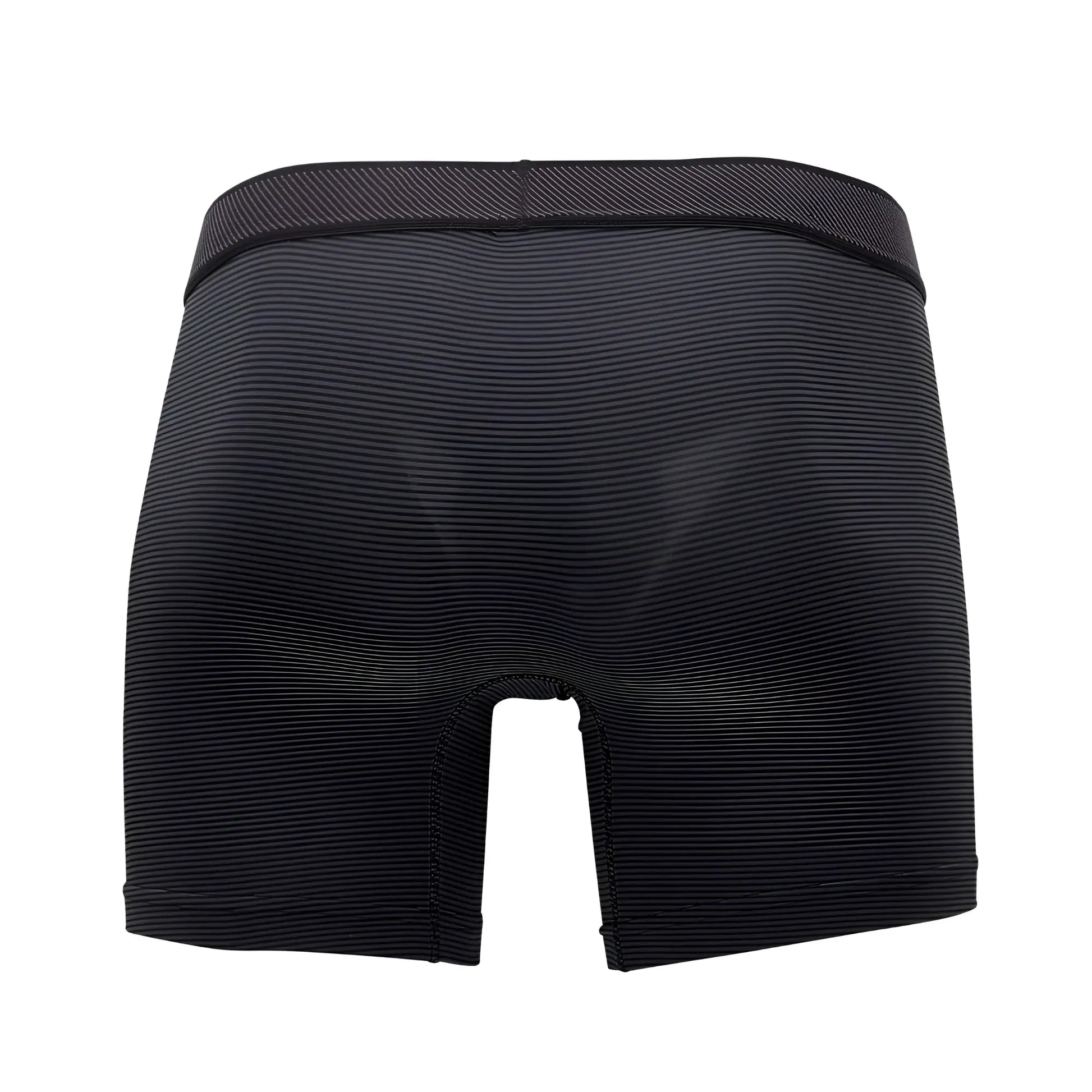 Black textured boxer briefs with a ribbed waistband from papi cool2 2pk solid boxer briefs in black and gray colors