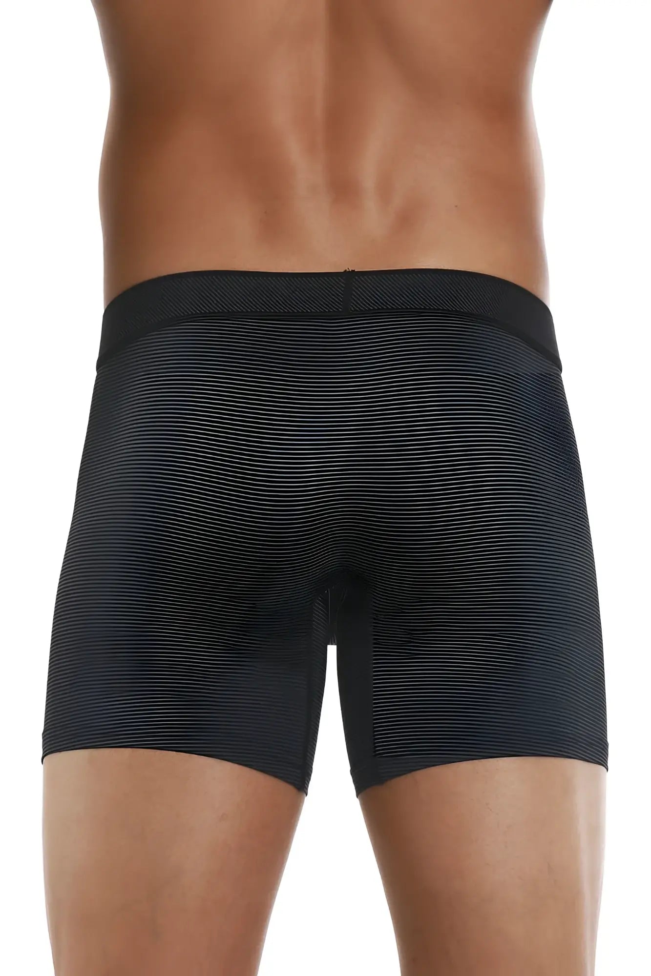 Black textured papi cool2 snug fit boxer briefs with elastic waistband in black from 2pk solid collection