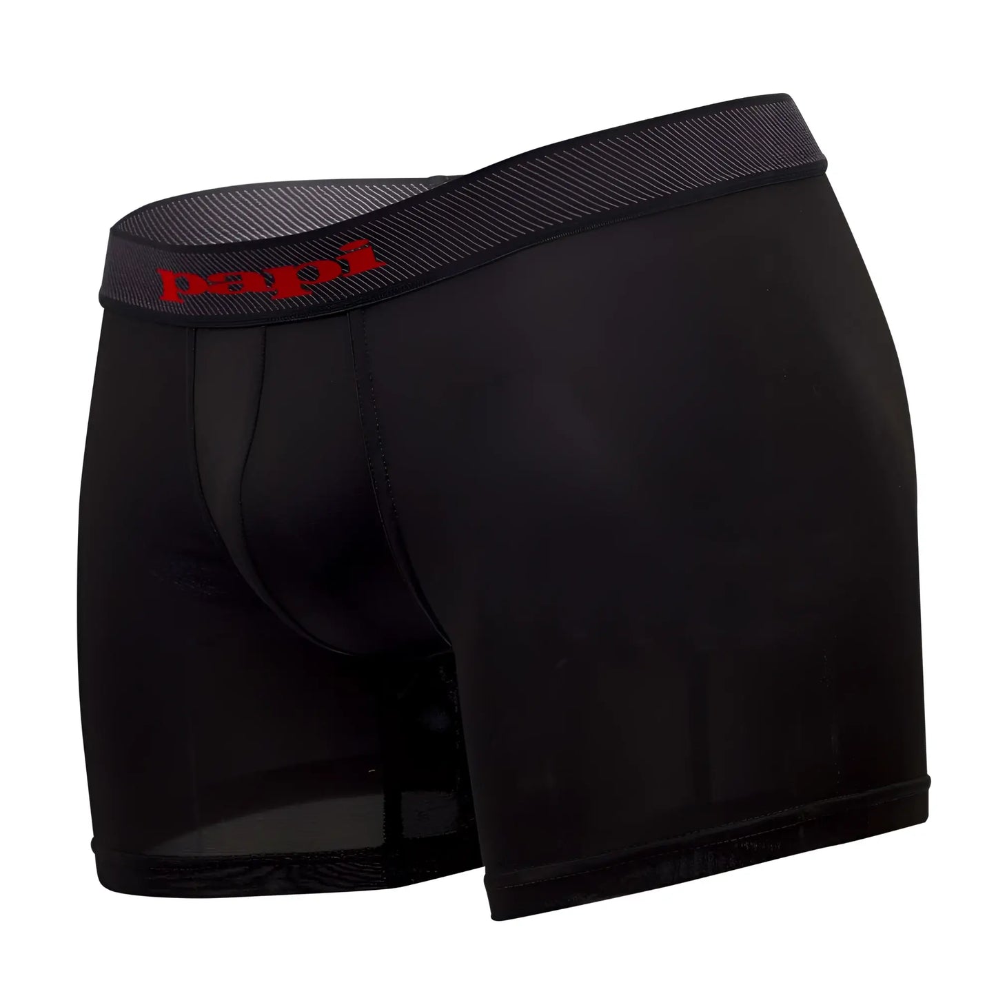 Black papi 626185-982 cool2 boxer briefs with textured waistband and red papi logo in black and red colors