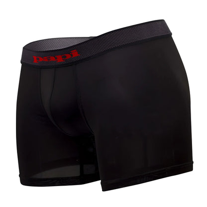 Black papi 626185-982 cool2 boxer briefs with textured waistband and red papi logo in black and red colors