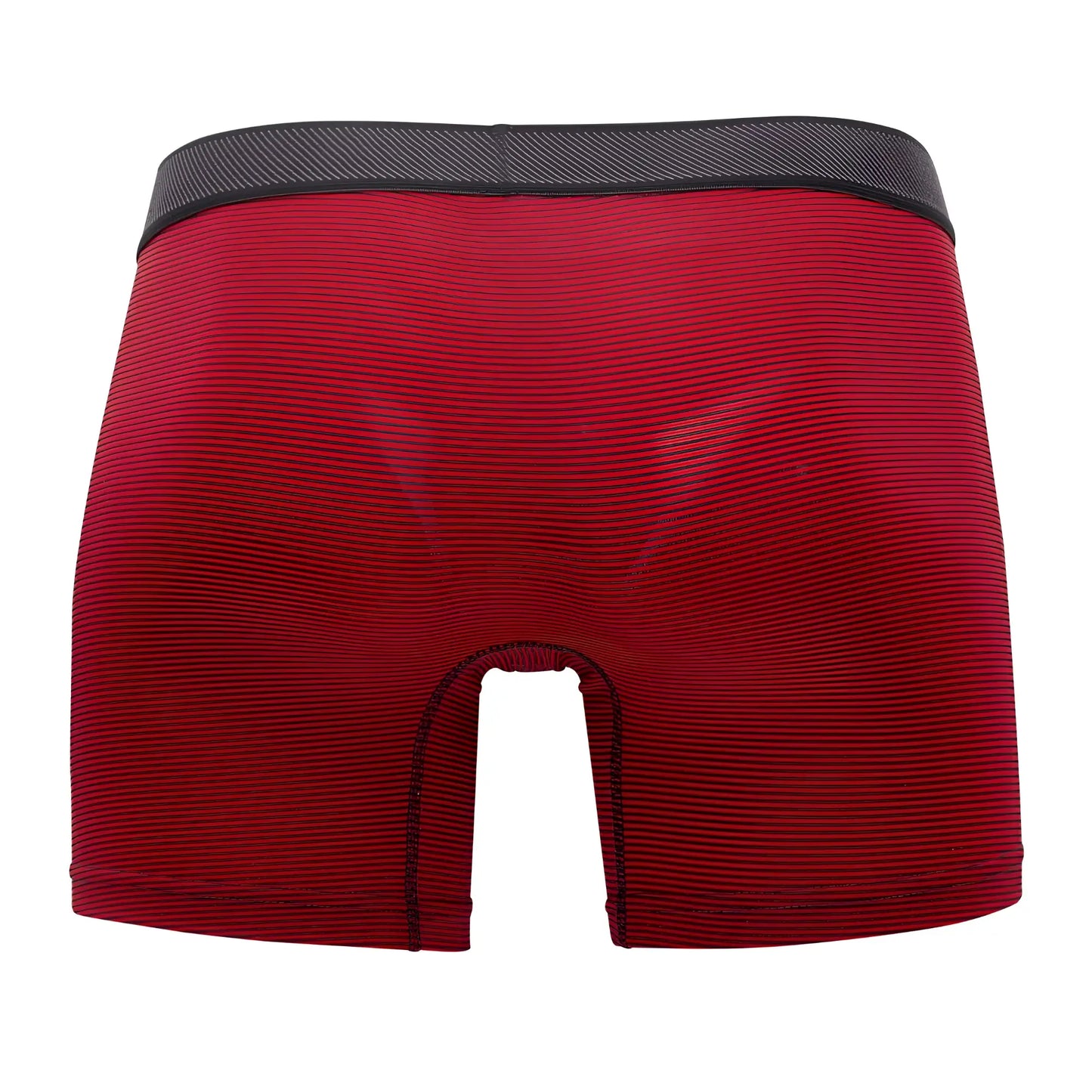 Papi 626185-982 cool2 2pk solid boxer briefs in black and red with red stripes and black elastic waistband