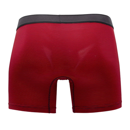 Papi 626185-982 cool2 2pk solid boxer briefs in black and red with red stripes and black elastic waistband