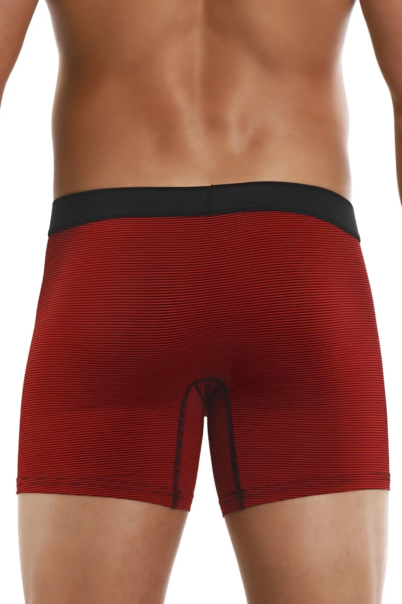 Papi 626185-982 cool2 2pk solid boxer briefs in black and red with red stripes black waistband and trim