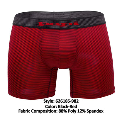 Red and black papi cool2 boxer briefs with ribbed fabric and branded elastic waistband in a 2-pack set