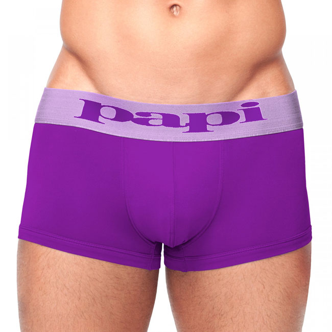 Papi [2er Pack] Modern Stretch Cool Solid Hanging Brazilian Trunks Boxer Brief Unterwäsche Lila 626189 Größe M