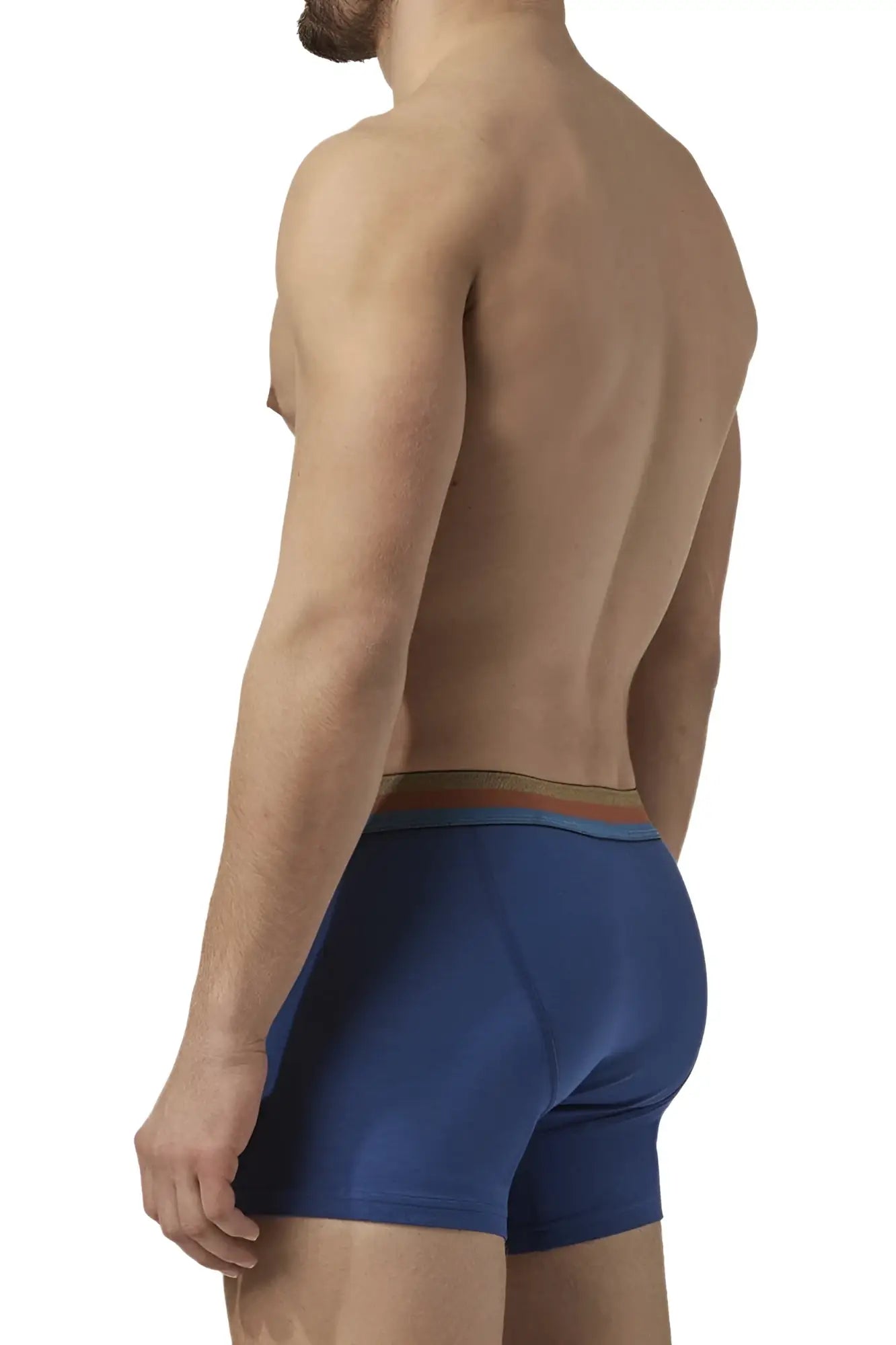 Blue papi umpa088 microflex brazilian boxer briefs with multi-colored elastic waistband and comfortable fit