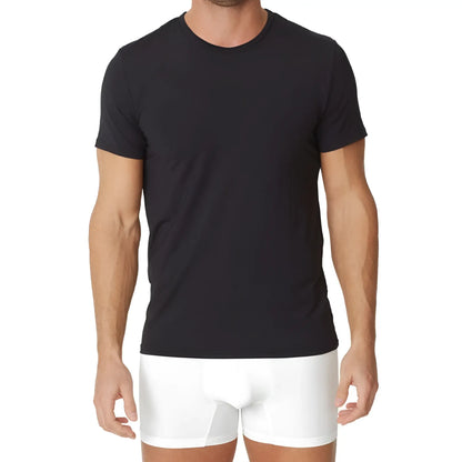 Black short-sleeved crew neck t-shirt by Parker and Max made from soft cotton perfect for casual wear