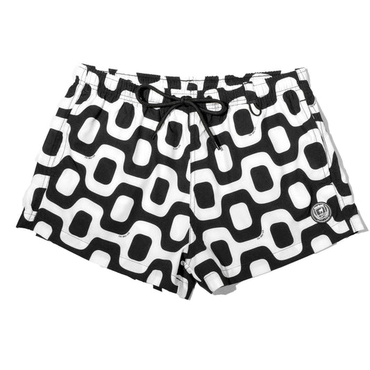 CA-RIO-CA Black & White Pavement Shorts - Italian Shorts