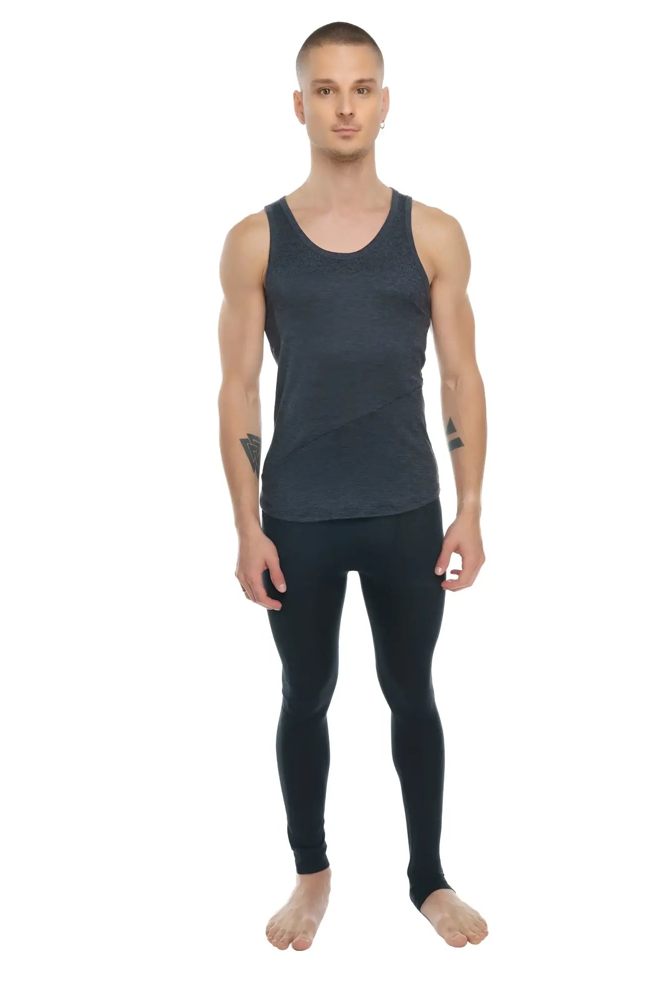 Dark gray fitted tank top with subtle textured pattern the perfect tank charcoal heather for casual wear