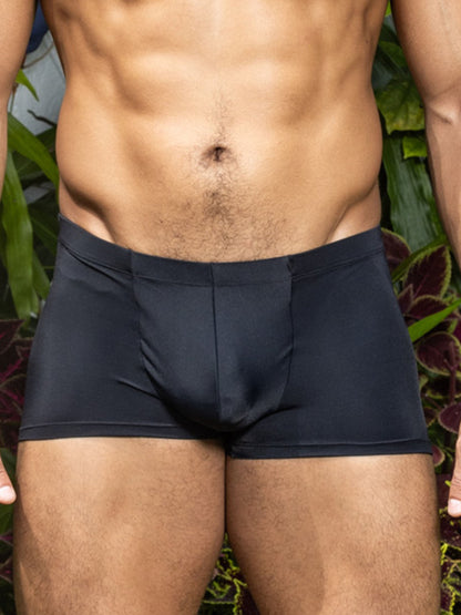 Black little boy blue design pete square cut briefs made of smooth form-fitting fabric with a centered seam