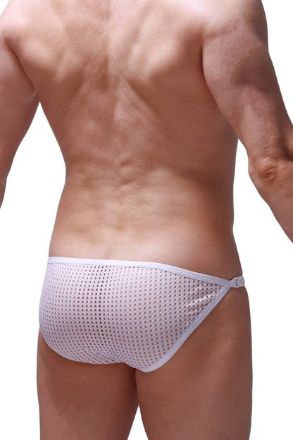 Petitq bikini fors durtol white mesh briefs with a snug form-fitting design and subtle elastic waistband