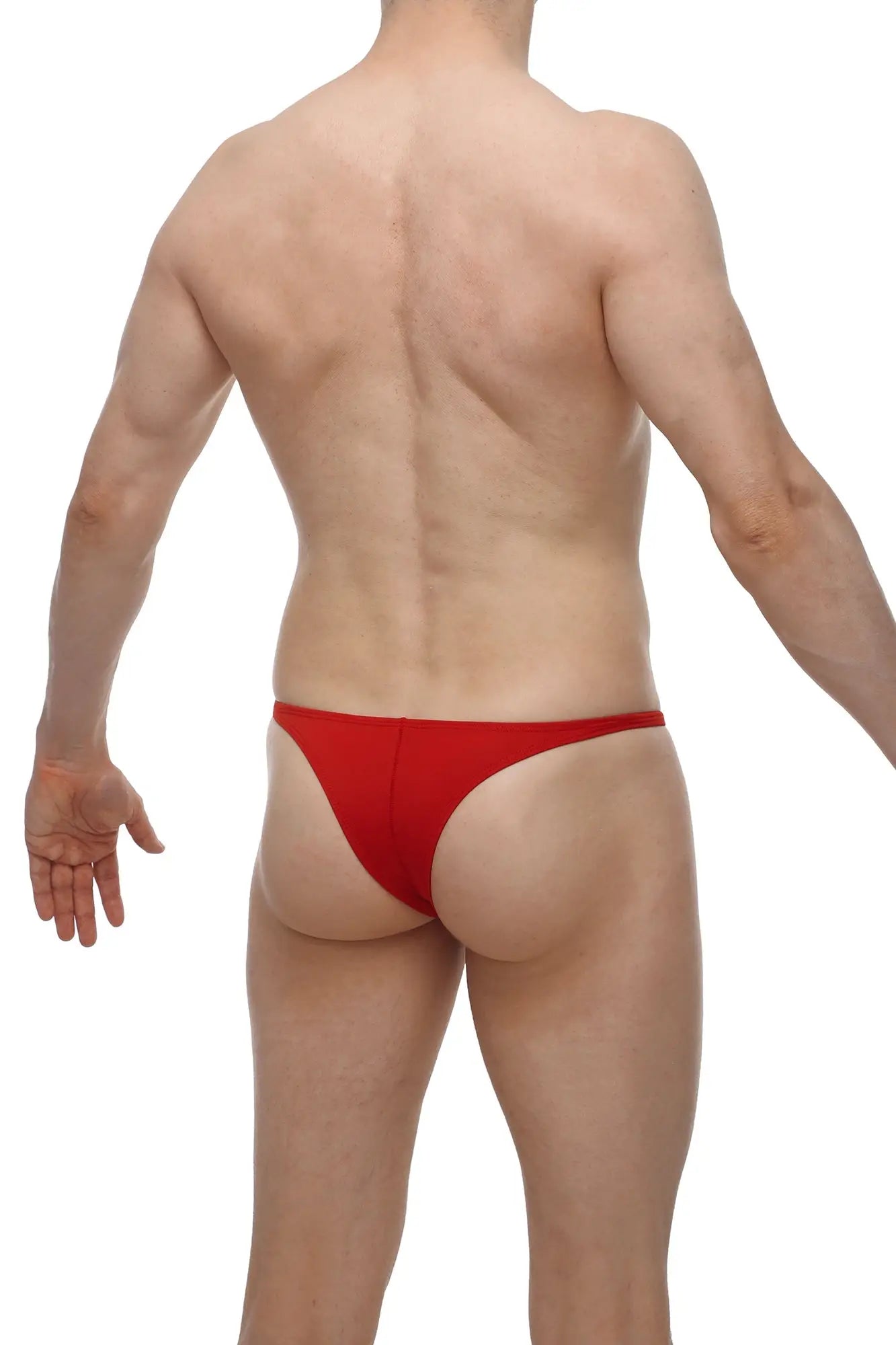 PetitQ bikini plellis red thong briefs in vibrant red featuring a minimal back design for comfortable everyday wear