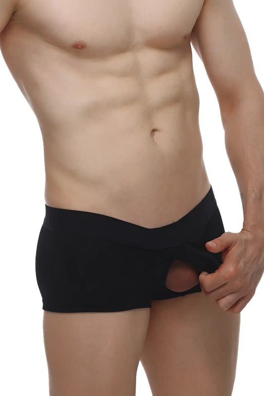 Black men’s briefs boxer algun modal black with cutout design made of soft modal fabric for comfort and style