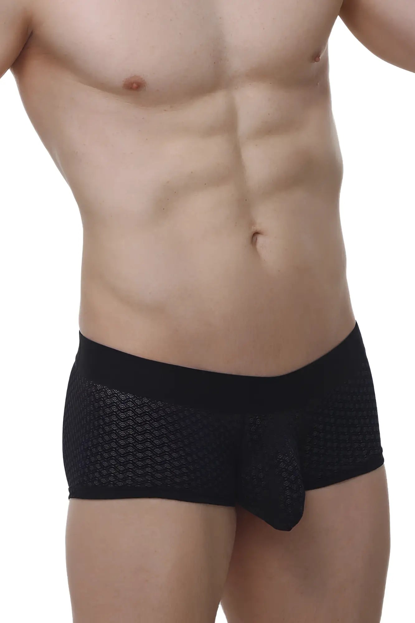 Black mesh briefs petitq boxer chillax macra black with solid waistband and central pouch for comfort and style