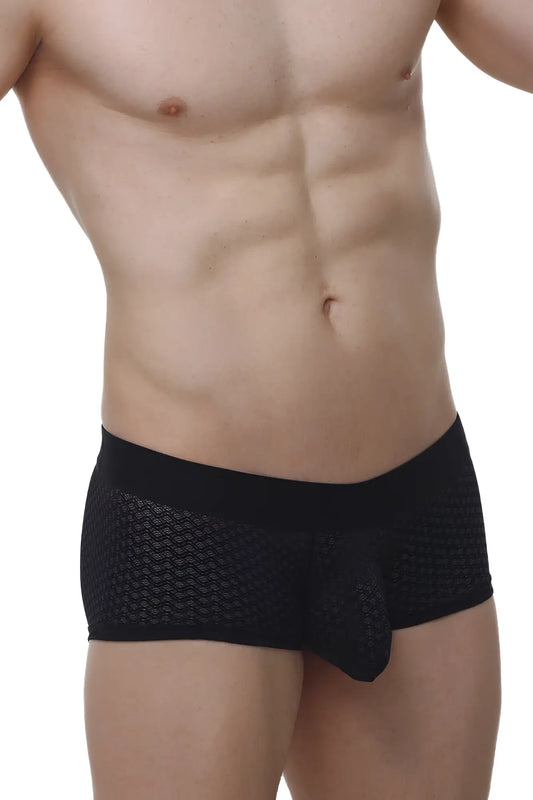 Black mesh briefs petitq boxer chillax macra black with solid waistband and central pouch for comfort and style
