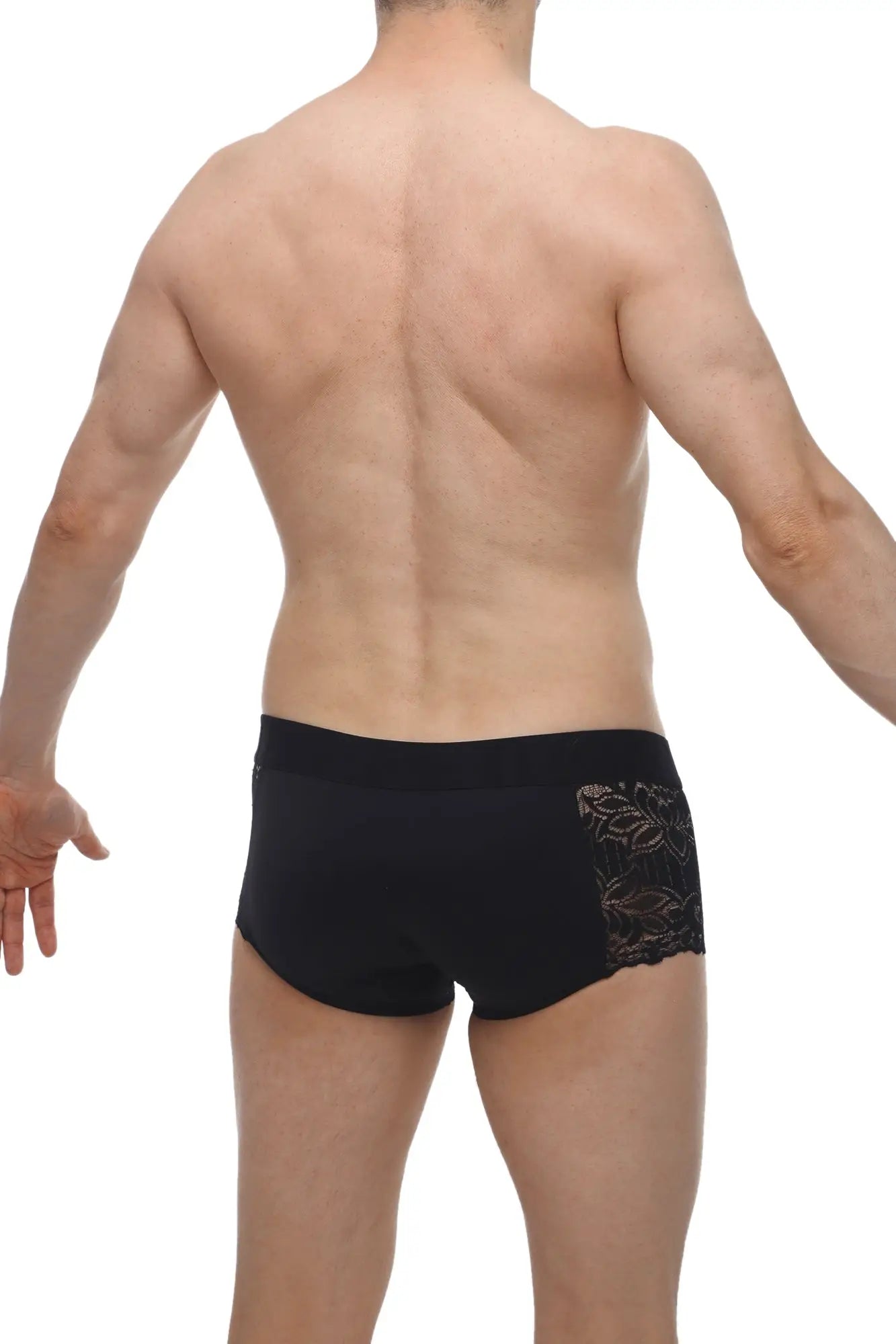 Black briefs petitq boxer lace giers with delicate lace detailing on the side for elegant comfort