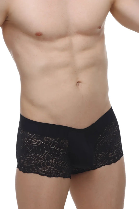 PetitQ boxer lace giers black black lace-trimmed briefs with intricate floral patterns and delicate lace details