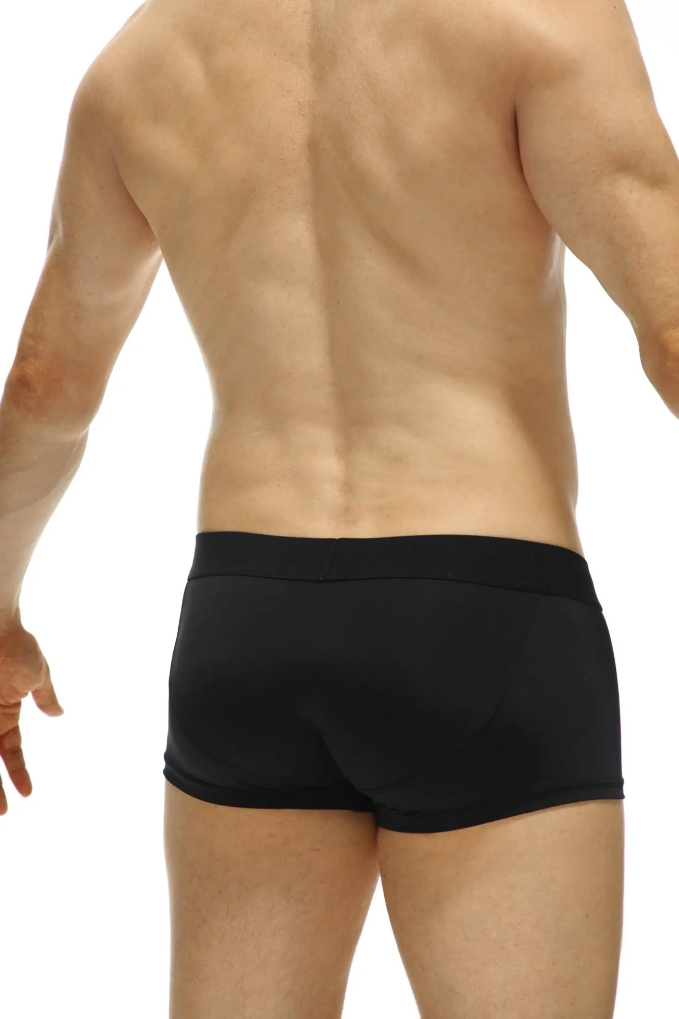 Black athletic briefs petitq boxer protruder recycled black with snug form-fitting design for active wear