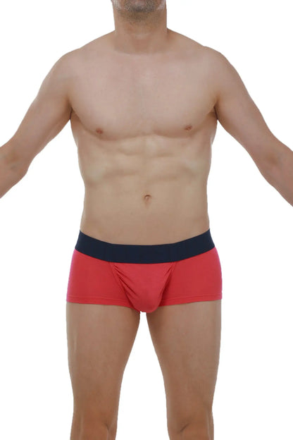 Red men’s briefs petitq boxer taik modal fuchsia with navy blue waistband for comfortable everyday wear