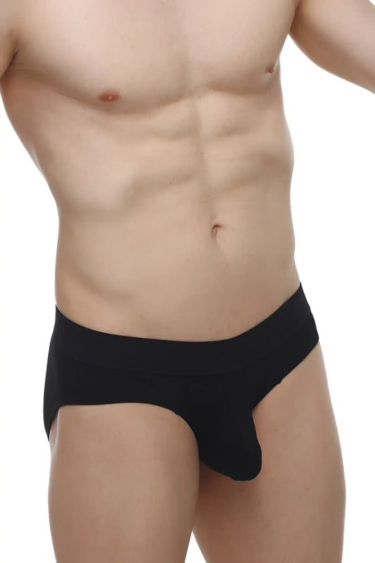 Petitq brief bertran modal black shows black men’s briefs with a smooth, form-fitting modal fabric design