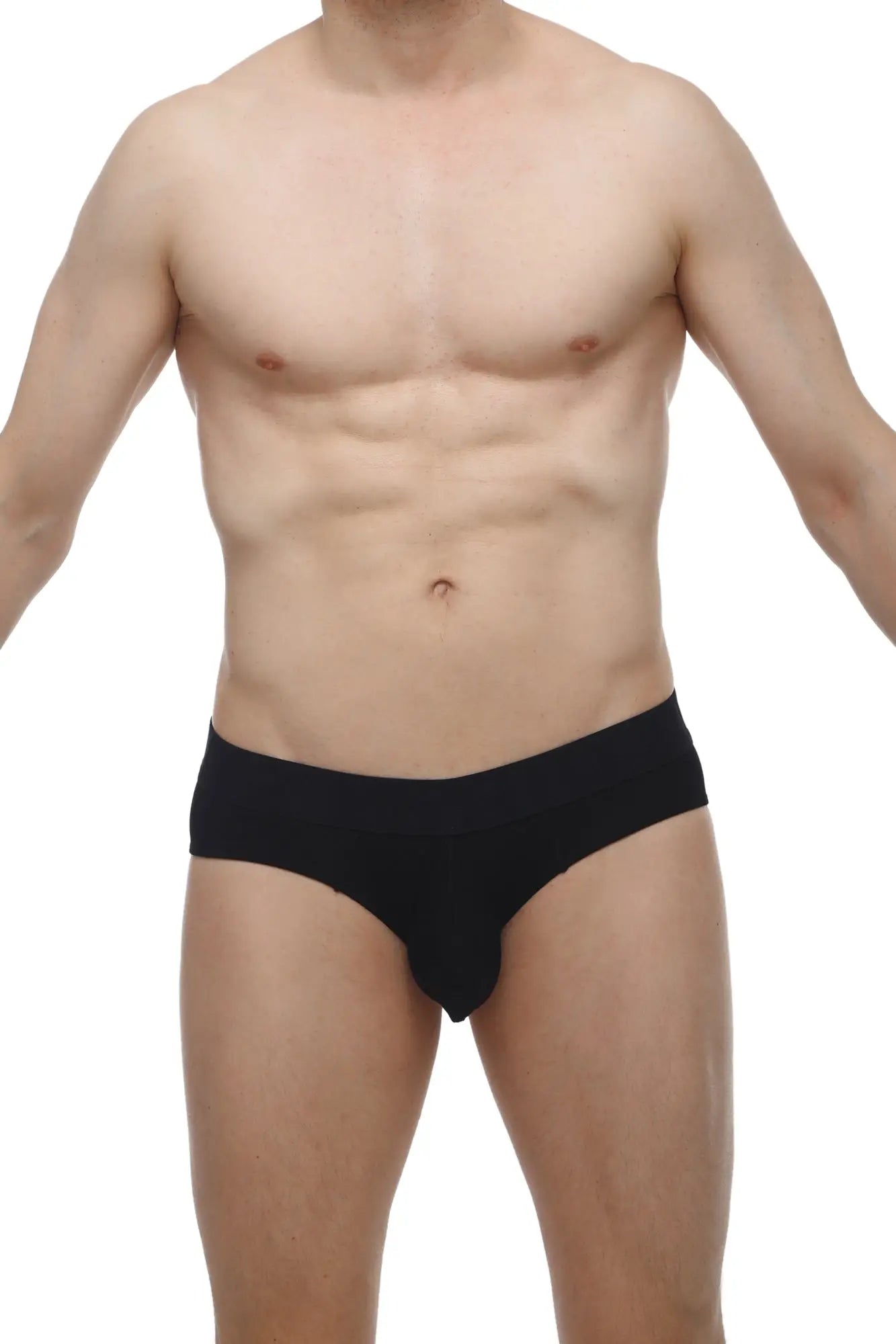 Black briefs petitq brief bertran modal with smooth form-fitting design in black modal fabric front view