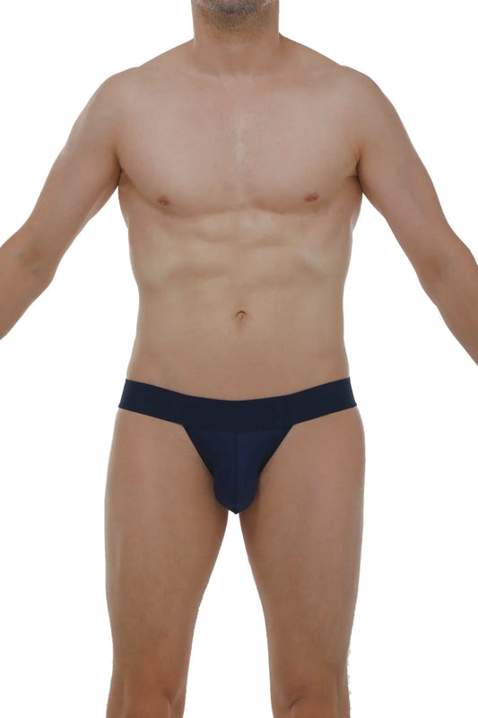 Navy blue petitq jockstring plum athletic briefs with snug fit and smooth fabric for comfortable performance