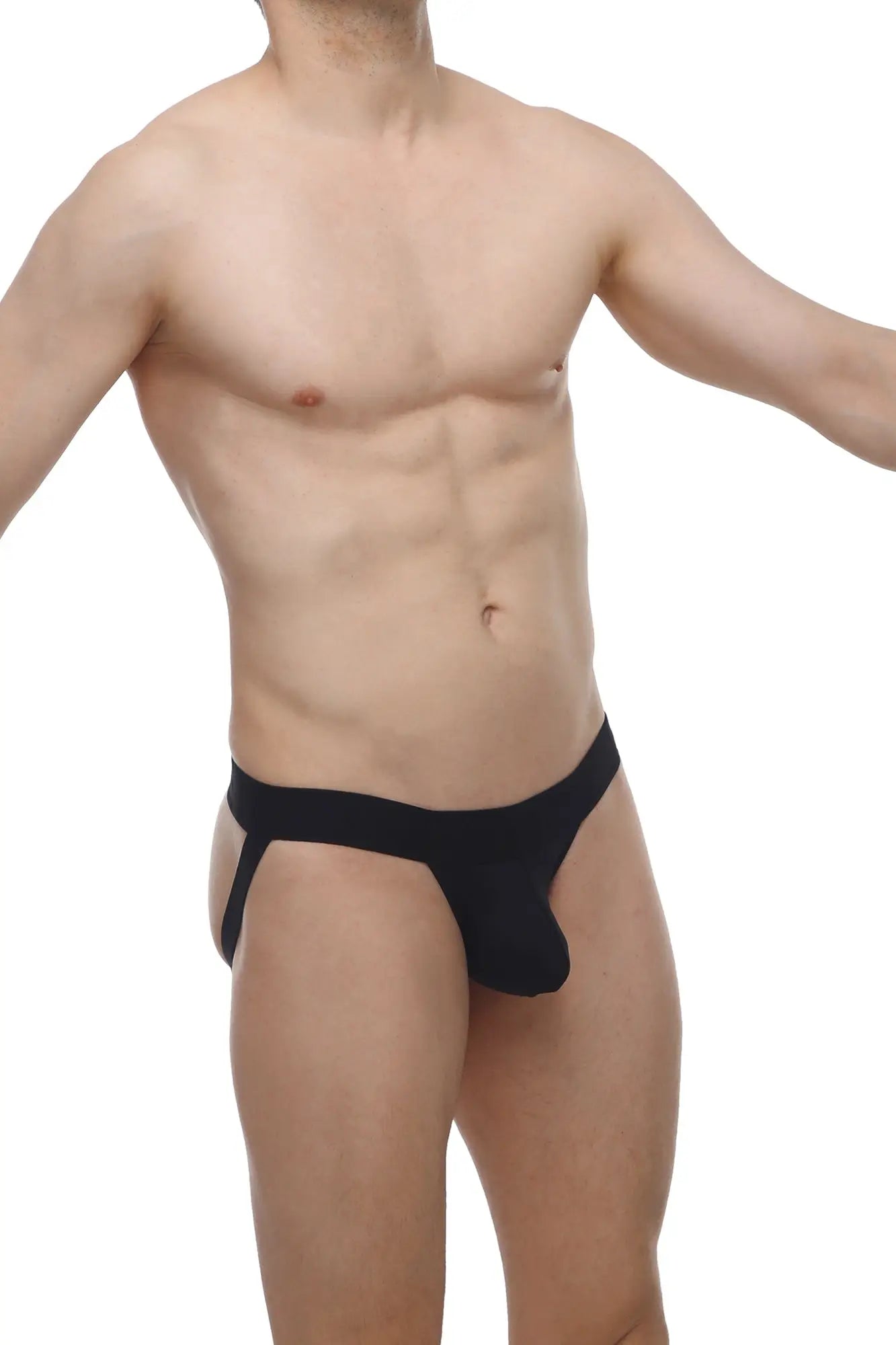 Black PetitQ Jockthong Biars form-fitting jockstrap with supportive pouch and elastic waistband for comfort
