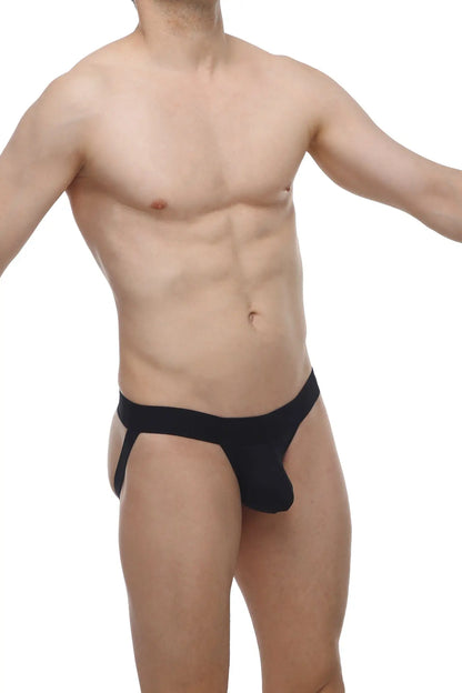 Black PetitQ Jockthong Biars form-fitting jockstrap with supportive pouch and elastic waistband for comfort