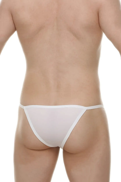 Kini skine white sheer white triangular briefs with thin waistband and leg openings for lightweight comfort