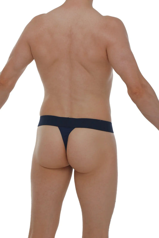 Navy blue PetitQ thong made of smooth stretchable fabric with a narrow waistband and minimal back coverage