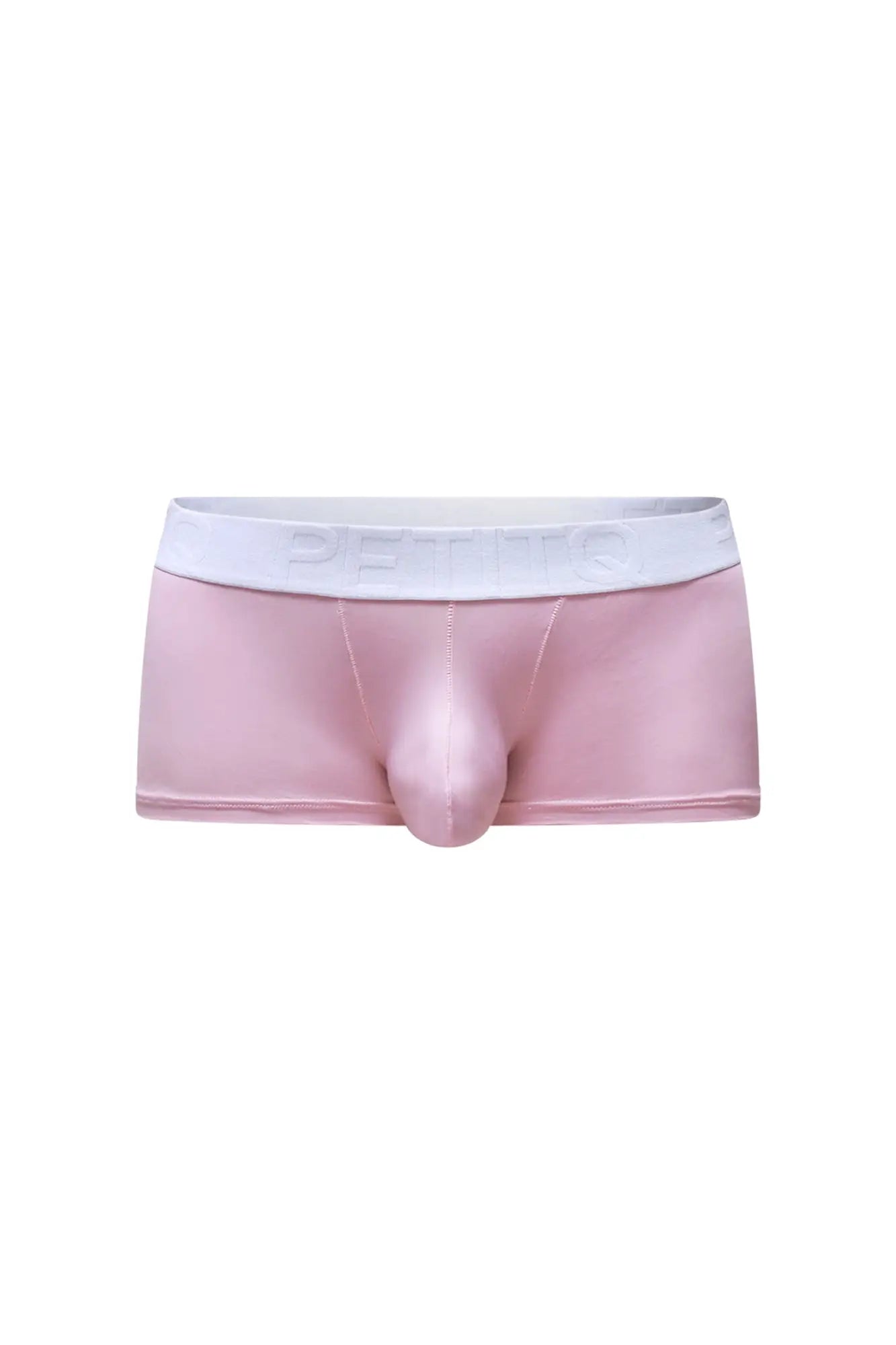 Pink petitq trunk dome skine tea rose men’s briefs with white elastic waistband embossed with better brand name