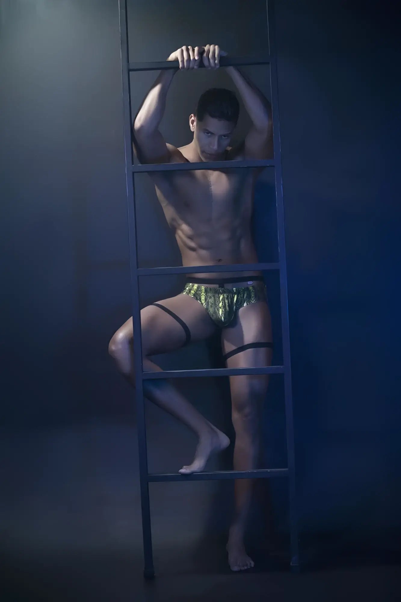 Shimmering green metallic pikante PIK 0510 neon briefs with black straps showcasing bold design and vibrant color