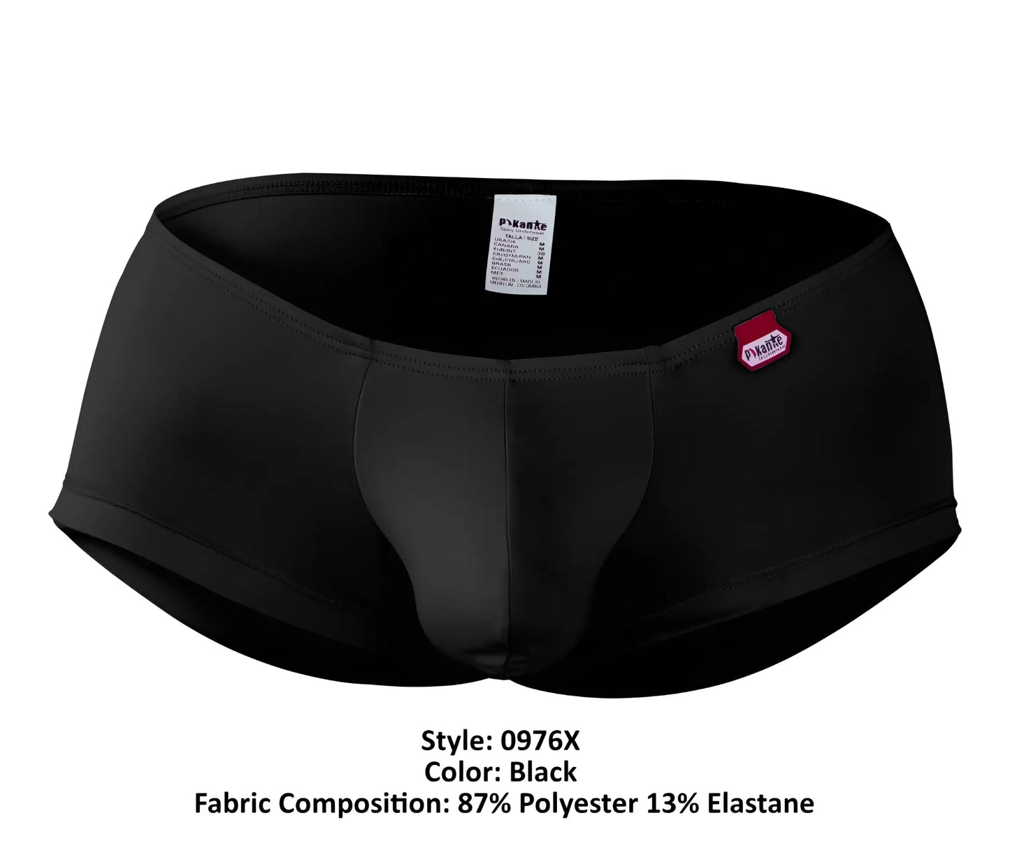 Black men’s briefs pikante pik 0976x angola trunks in black with sleek form-fitting design and subtle seam detail
