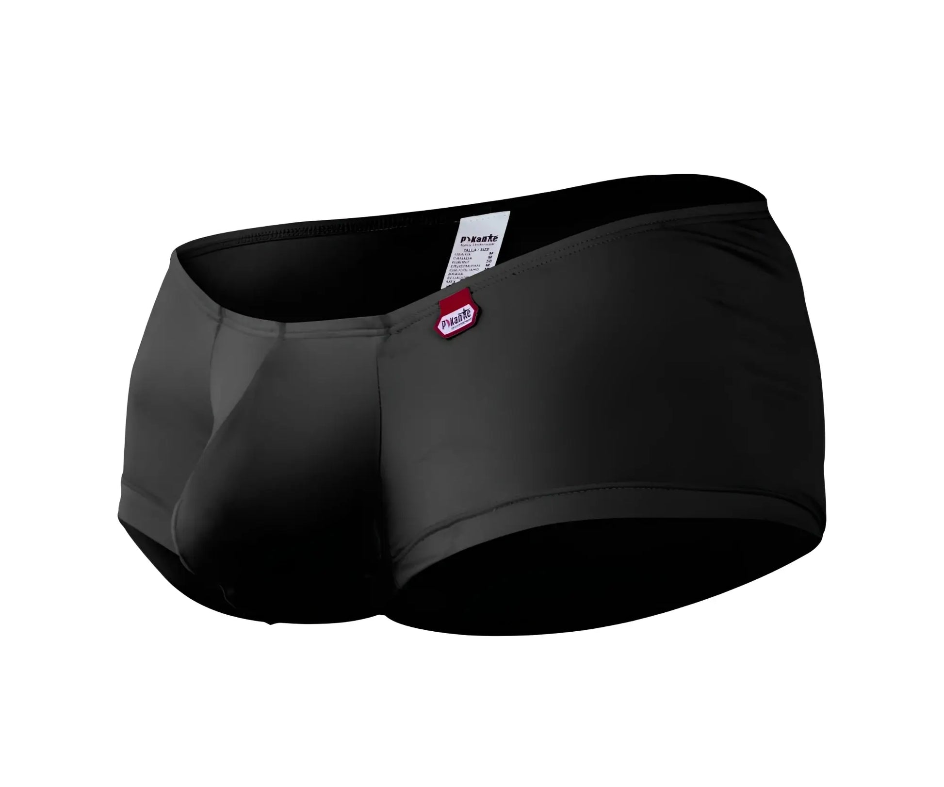 Black men’s swim trunks pikante pik 0976x angola trunks sleek form-fitting design black color subtle waistband branding