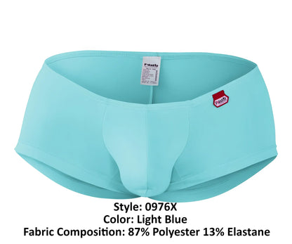 Light blue pikante PIK 0976X Angola men’s briefs made of 87 polyester 13 elastane with red logo patch on waistband